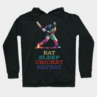 Eat Sleep Cricket Repeat - Holographic Style Hoodie